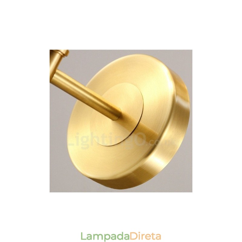 Apliques de parede para interiores de cobre clássico tradicional de luz única