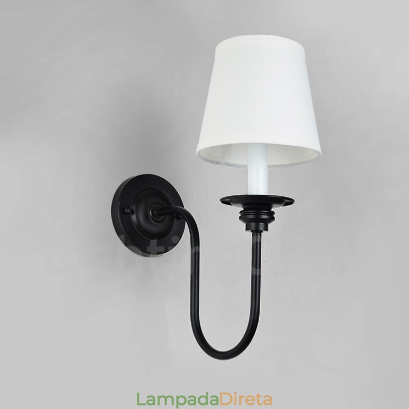 Apliques de parede clássicos tradicionais de luz única para interiores
