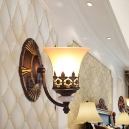Luminária de parede interna de metal tradicional clássica para sala de estar, sala de jantar e quarto