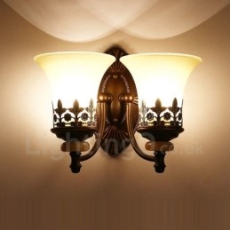 2 Luzes Tradicionais Clássicas Sala de Estar Sala de Jantar Quarto de Dormir Metal Apliques de Parede Internos