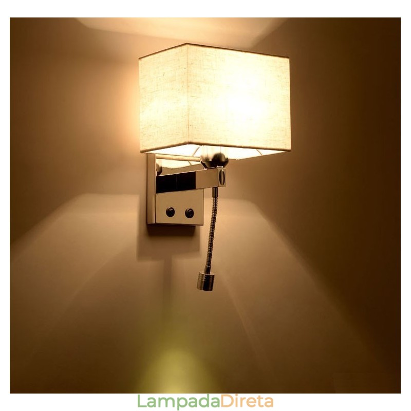 Luminária de parede moderna para leitura em tecido criativo para corredor e varanda