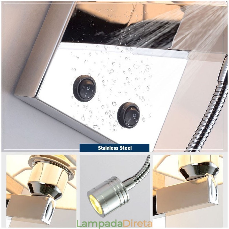 Luminária de parede moderna para leitura em tecido criativo para corredor e varanda