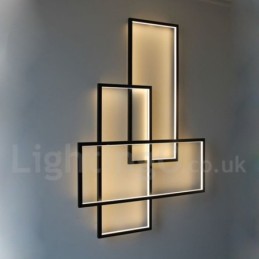 Luminária de teto moderna contemporânea em alumínio com pintura embutida em parede com dimmer remoto para sala de estar e quarto