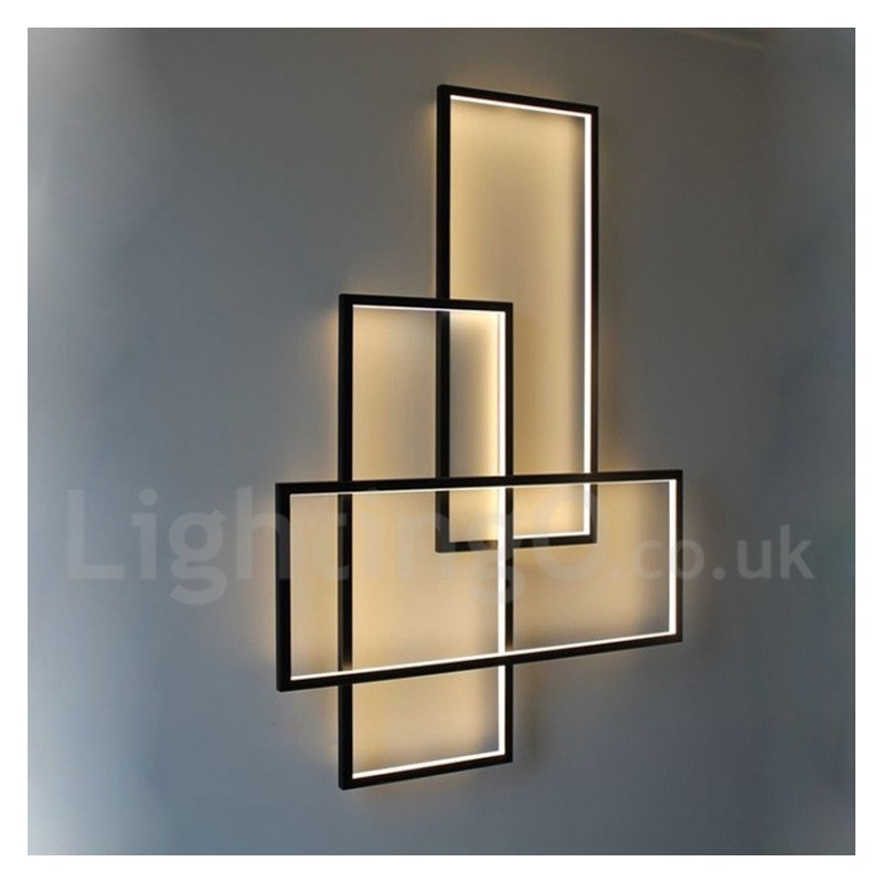 Luminária de teto moderna contemporânea em alumínio com pintura embutida em parede com dimmer remoto para sala de estar e quarto