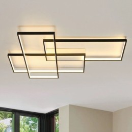 Luminária de teto moderna contemporânea em alumínio com pintura embutida em parede com dimmer remoto para sala de estar e quarto
