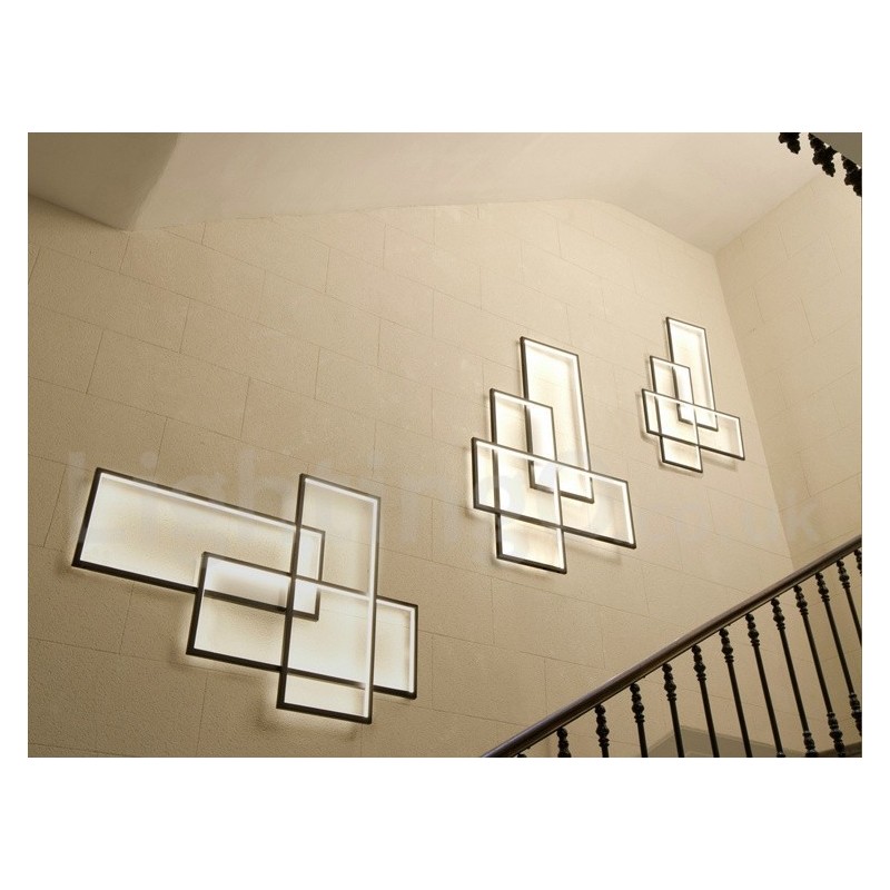 Luminária de teto moderna contemporânea em alumínio com pintura embutida em parede com dimmer remoto para sala de estar e quarto