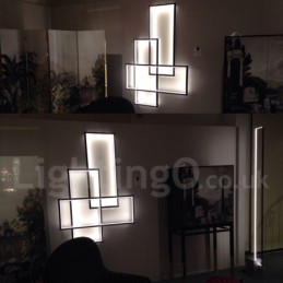 Luminária de teto moderna contemporânea em alumínio com pintura embutida em parede com dimmer remoto para sala de estar e quarto