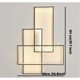 Luminária de teto moderna contemporânea em alumínio com pintura embutida em parede com dimmer remoto para sala de estar e quarto