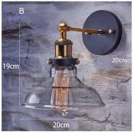 1 luz rústica Lodge quarto luz de parede com cúpula de vidro
