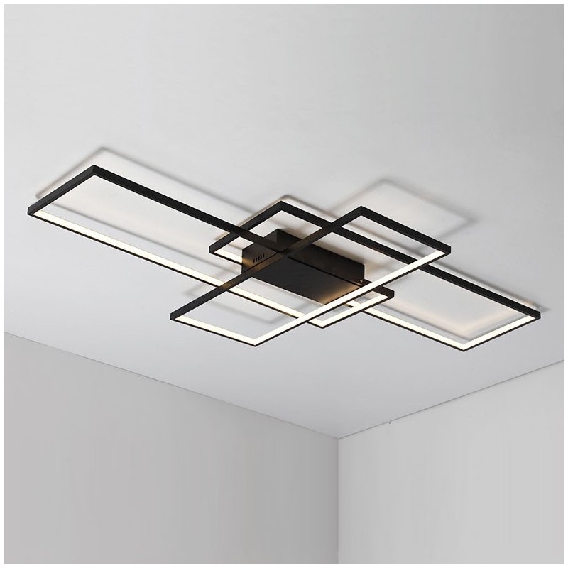 Luminária de teto moderna contemporânea em alumínio com pintura embutida, luminária de parede com dimmer remoto para sala de estar, quarto, também pode ser usada como luminária de parede