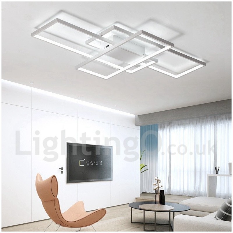 Luminária de teto moderna contemporânea em alumínio com pintura embutida, luminária de parede com dimmer remoto para sala de estar, quarto, também pode ser usada como luminária de parede