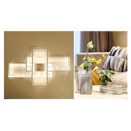Luminária de teto moderna contemporânea em alumínio com pintura embutida, luminária de parede com dimmer remoto para sala de estar, quarto, também pode ser usada como luminária de parede
