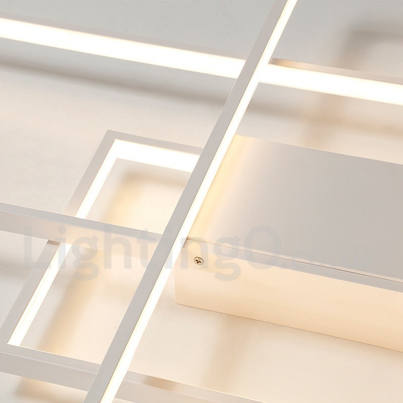 Luminária de teto moderna contemporânea em alumínio com pintura embutida, luminária de parede com dimmer remoto para sala de estar, quarto, também pode ser usada como luminária de parede