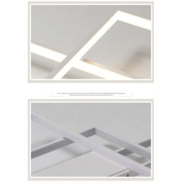 Luminária de teto moderna contemporânea em alumínio com pintura embutida, luminária de parede com dimmer remoto para sala de estar, quarto, também pode ser usada como luminária de parede
