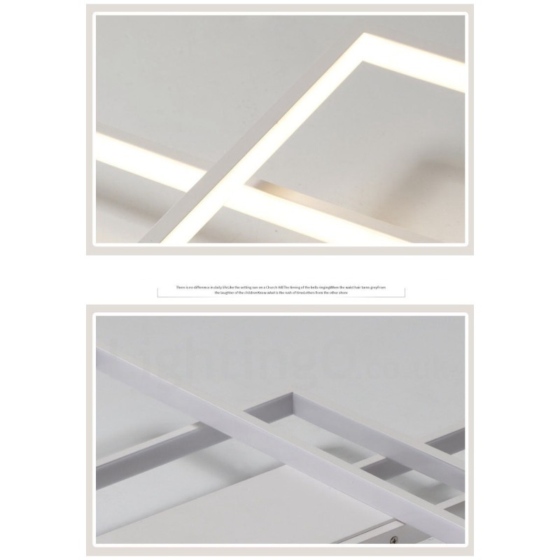Luminária de teto moderna contemporânea em alumínio com pintura embutida, luminária de parede com dimmer remoto para sala de estar, quarto, também pode ser usada como luminária de parede