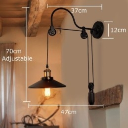 Retro Flush Mounted Wall Lights Corredor Bar Café Quarto Estudo Loft Polia Luminária de Parede