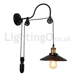 Retro Flush Mounted Wall Lights Corredor Bar Café Quarto Estudo Loft Polia Luminária de Parede