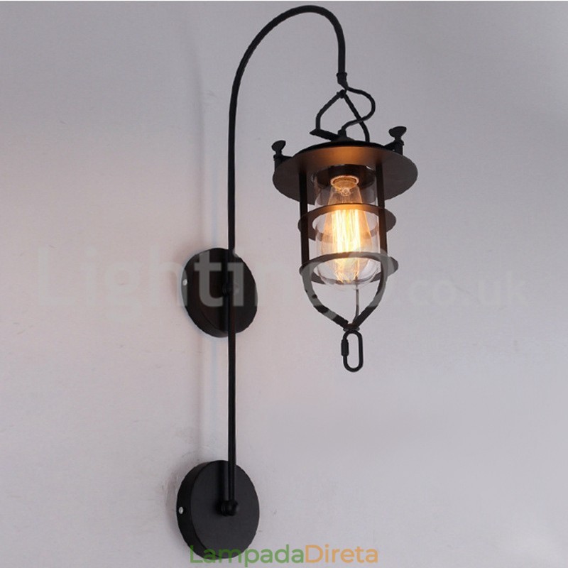 Luminária de parede retrô Dock Black Wharf Luzes de parede Dock Sconce Restaurante Sala de estar Café Bar Loja de roupas