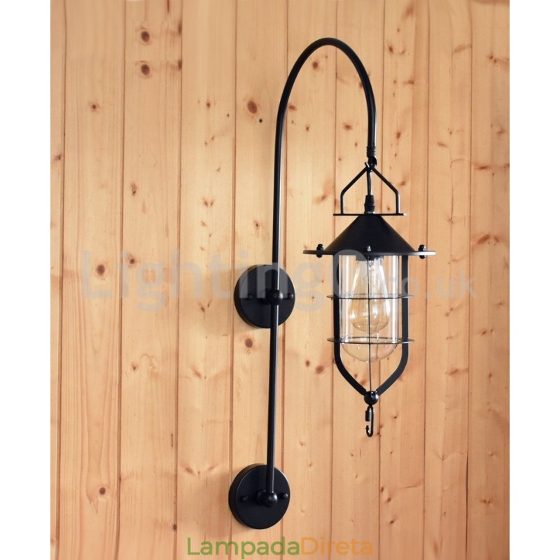 Luminária de parede retrô Dock Black Wharf Luzes de parede Dock Sconce Restaurante Sala de estar Café Bar Loja de roupas