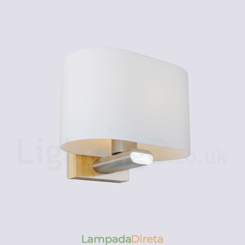 Luminária de parede moderna contemporânea de madeira e aço inoxidável com cúpula de vidro para corredor, bar, café, quarto, estudo, loft, polia, luminária de parede