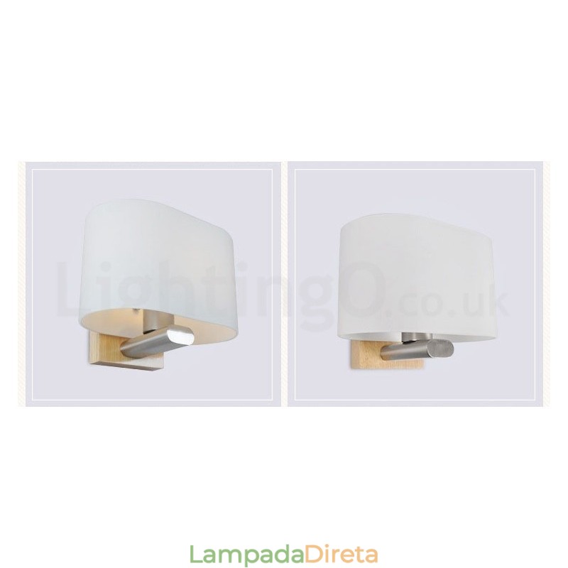 Luminária de parede moderna contemporânea de madeira e aço inoxidável com cúpula de vidro para corredor, bar, café, quarto, estudo, loft, polia, luminária de parede