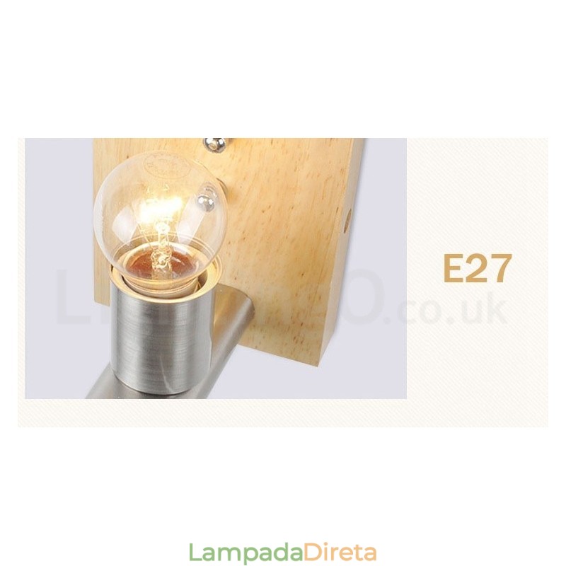 Luminária de parede moderna contemporânea de madeira e aço inoxidável com cúpula de vidro para corredor, bar, café, quarto, estudo, loft, polia, luminária de parede