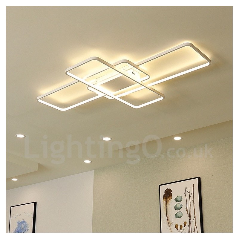Luminária de teto moderna contemporânea em alumínio com pintura embutida, luminária de parede com dimmer remoto para sala de estar, quarto, também pode ser usada como luminária de parede