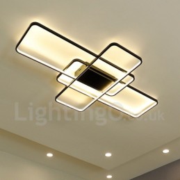 Luminária de teto moderna contemporânea em alumínio com pintura embutida, luminária de parede com dimmer remoto para sala de estar, quarto, também pode ser usada como luminária de parede