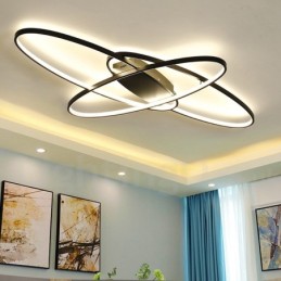 Luminária de teto oval moderna e contemporânea em alumínio com ajuste de intensidade, luminária embutida para sala de estar, quarto, também pode ser usada como luminária de parede