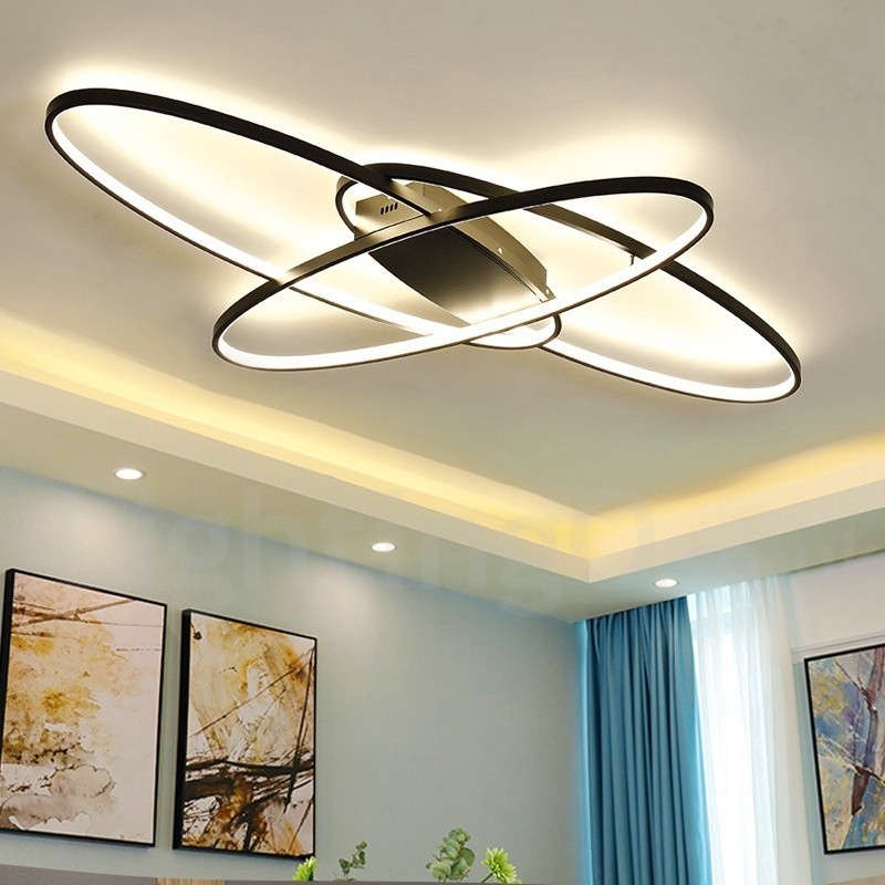 Luminária de teto oval moderna e contemporânea em alumínio com ajuste de intensidade, luminária embutida para sala de estar, quarto, também pode ser usada como luminária de parede