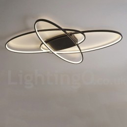 Luminária de teto oval moderna e contemporânea em alumínio com ajuste de intensidade, luminária embutida para sala de estar, quarto, também pode ser usada como luminária de parede