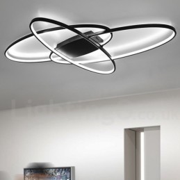 Luminária de teto oval moderna e contemporânea em alumínio com ajuste de intensidade, luminária embutida para sala de estar, quarto, também pode ser usada como luminária de parede