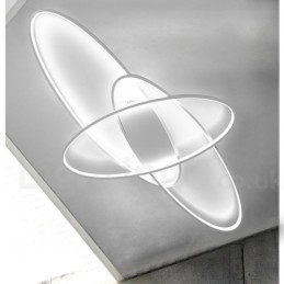 Luminária de teto oval moderna e contemporânea em alumínio com ajuste de intensidade, luminária embutida para sala de estar, quarto, também pode ser usada como luminária de parede