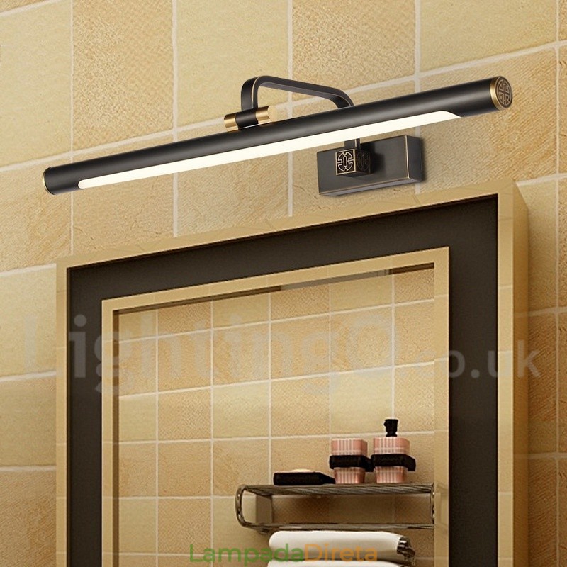IPMirror Lâmpada Banheiro Luzes Latão Puro Luzes de Parede com Sombra de Acrílico Iluminação de Maquiagem
