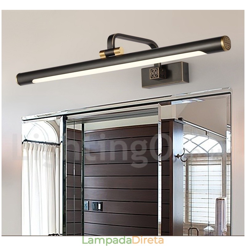 IPMirror Lâmpada Banheiro Luzes Latão Puro Luzes de Parede com Sombra de Acrílico Iluminação de Maquiagem