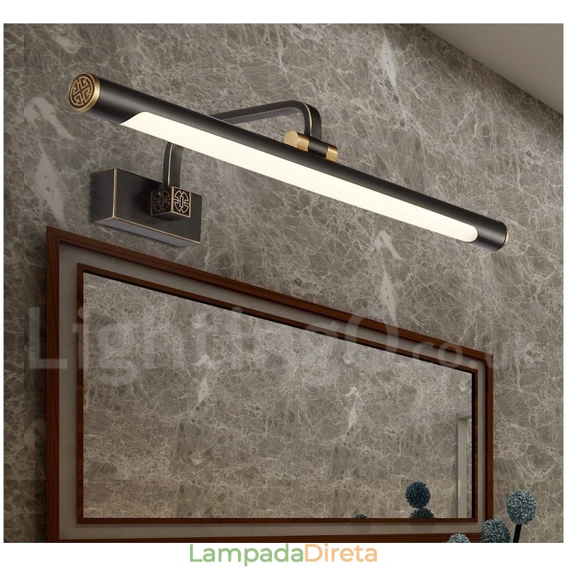 IPMirror Lâmpada Banheiro Luzes Latão Puro Luzes de Parede com Sombra de Acrílico Iluminação de Maquiagem