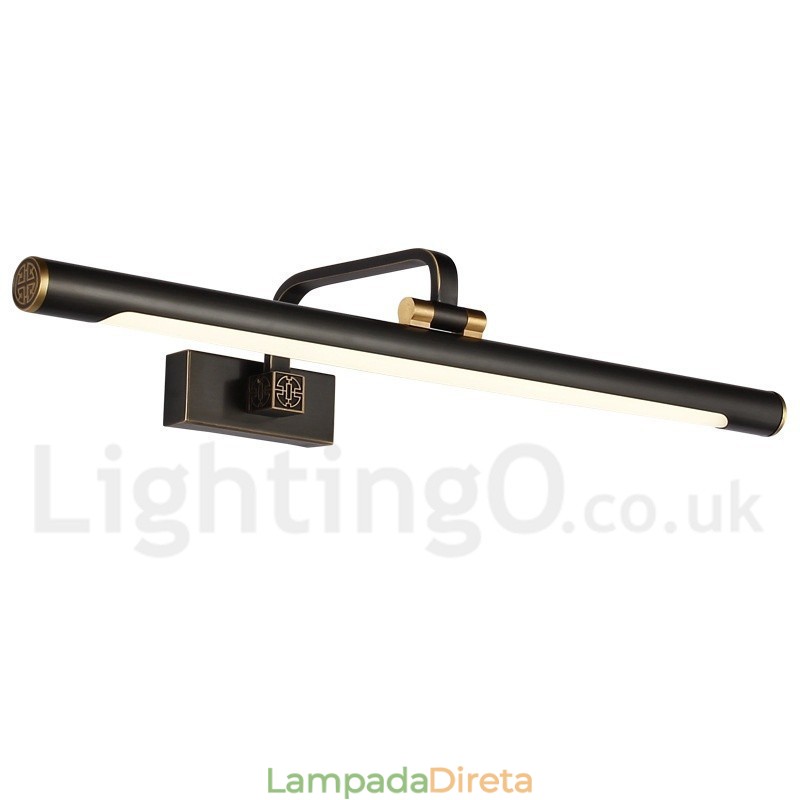 IPMirror Lâmpada Banheiro Luzes Latão Puro Luzes de Parede com Sombra de Acrílico Iluminação de Maquiagem