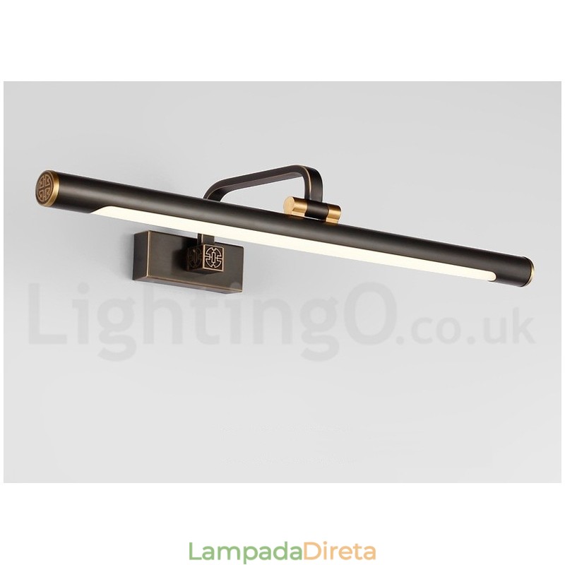 IPMirror Lâmpada Banheiro Luzes Latão Puro Luzes de Parede com Sombra de Acrílico Iluminação de Maquiagem