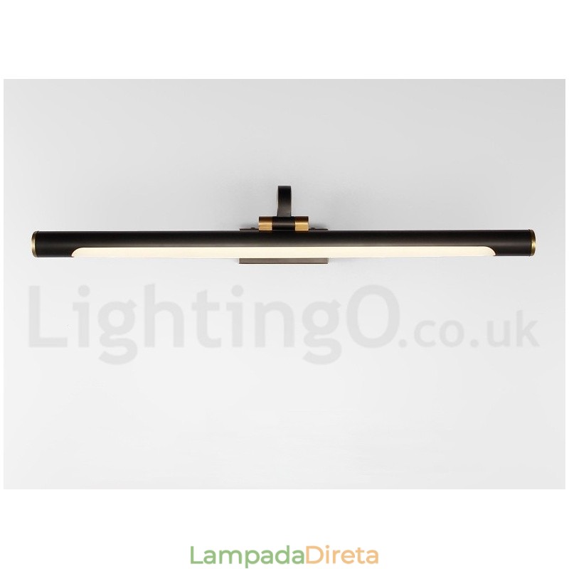 IPMirror Lâmpada Banheiro Luzes Latão Puro Luzes de Parede com Sombra de Acrílico Iluminação de Maquiagem