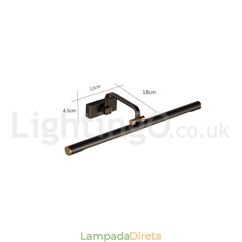 IPMirror Lâmpada Banheiro Luzes Latão Puro Luzes de Parede com Sombra de Acrílico Iluminação de Maquiagem