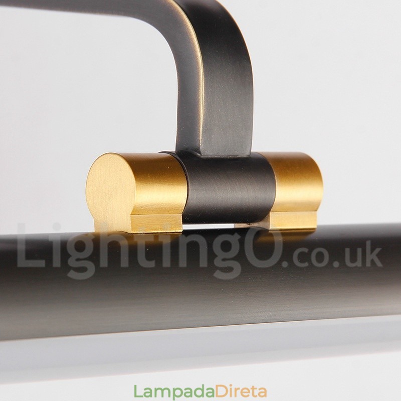 IPMirror Lâmpada Banheiro Luzes Latão Puro Luzes de Parede com Sombra de Acrílico Iluminação de Maquiagem