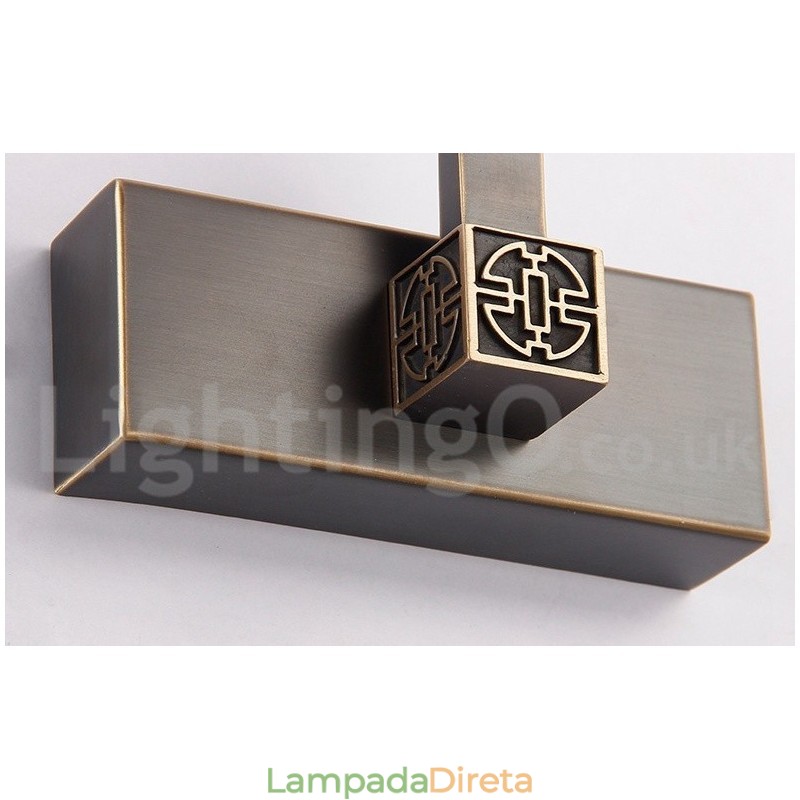 IPMirror Lâmpada Banheiro Luzes Latão Puro Luzes de Parede com Sombra de Acrílico Iluminação de Maquiagem