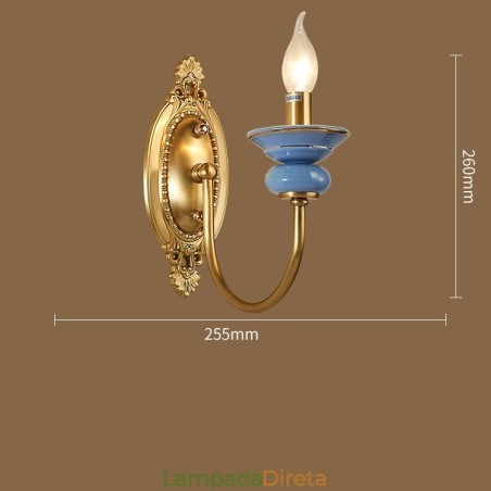 100% latão puro luxuoso rústico retrô vintage latão cerâmica 1 luz vela luz de parede especial para hotel escritório showroom sala de estar sala de jantar 100% latão puro luxuoso rústico retrô vintage latão cerâmica 1 luz vela luz de parede especial para hotel escritório showroom sala de estar sala de jantar