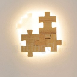 Apliques de parede de madeira com abajur de acrílico moderno e contemporâneo, luminária de parede de madeira e bambu