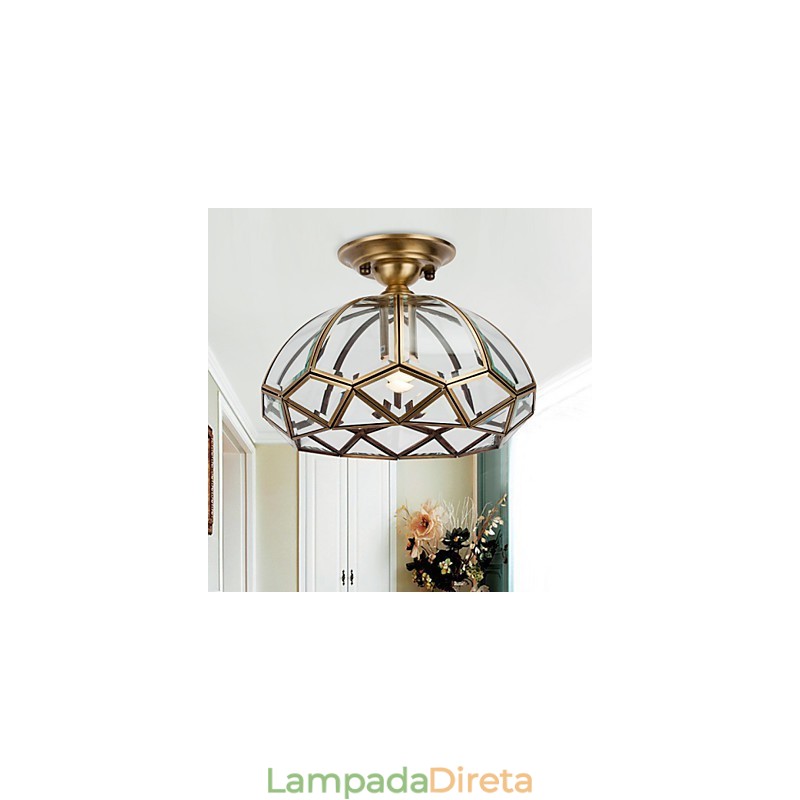 Família de luminárias de teto de cobre com design decorativo contemporâneo moderno