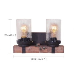 2 Luzes Vintage Estilo Industrial De Madeira Luz De Parede Para Wind Bar Loft Café Restaurante