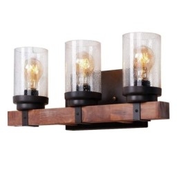 3 Luzes Vintage Estilo Industrial De Madeira Luz De Parede Para Wind Bar Loft Café Restaurante