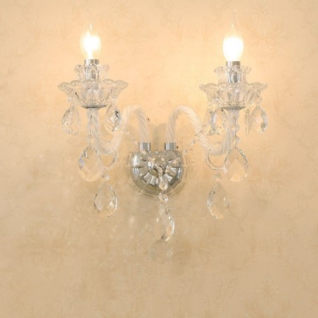 2 Luzes Combinando Vela De Cristal Retro Vidro Luz De Parede 2 Luzes Combinando Vela De Cristal Retro Vidro Luz De Parede