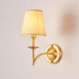 Pure Brass Luxuoso Rústico Retro Vintage 1 Luz Vela de Parede com Sombra de Tecido Especial para Hotel Quarto Showroom Sala de Estar Sala de Jantar