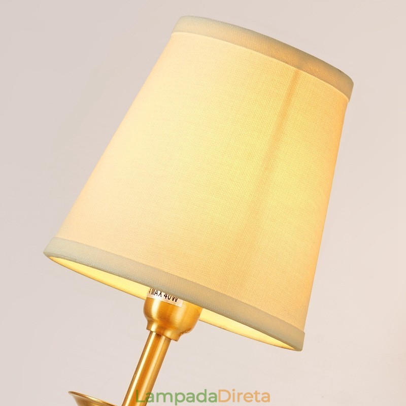 Pure Brass Luxuoso Rústico Retro Vintage 1 Luz Vela de Parede com Sombra de Tecido Especial para Hotel Quarto Showroom Sala de Estar Sala de Jantar